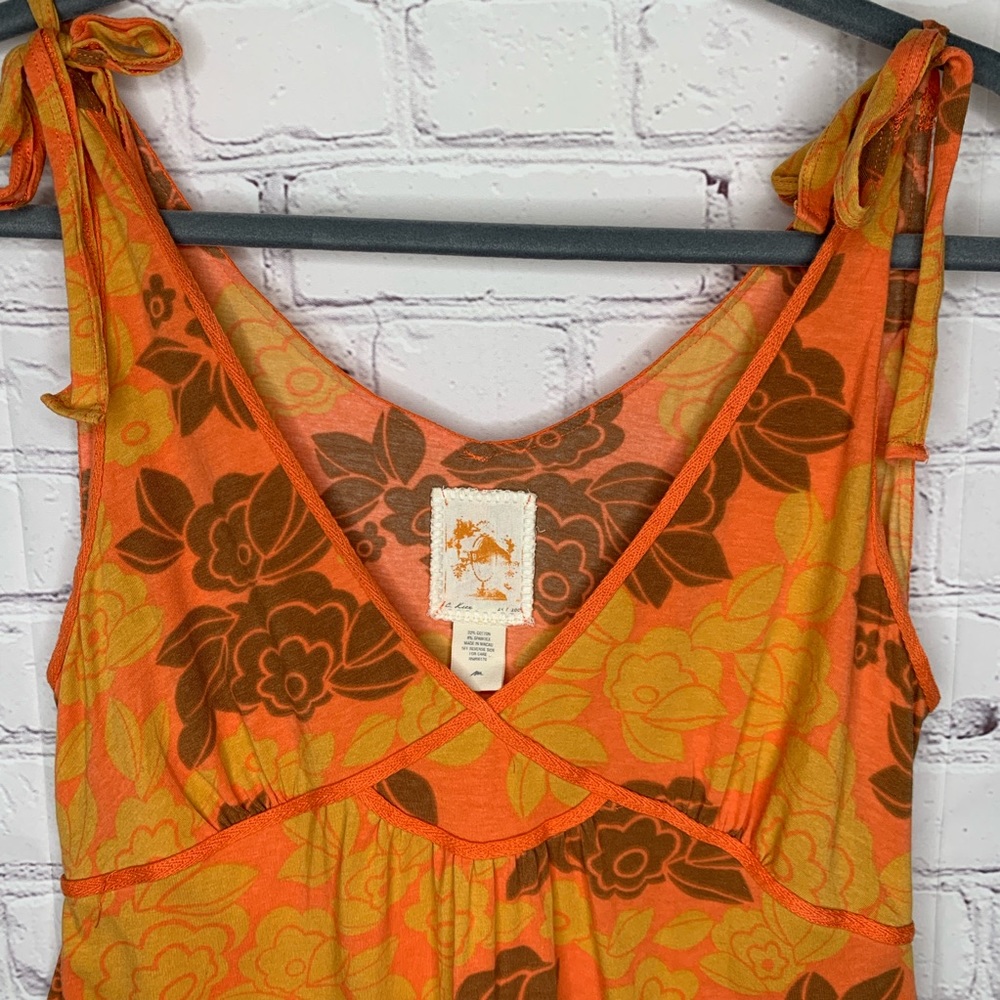 🚫sold🚫 C Keer Anthro orange boho tie shoulder - Picture 2 of 4